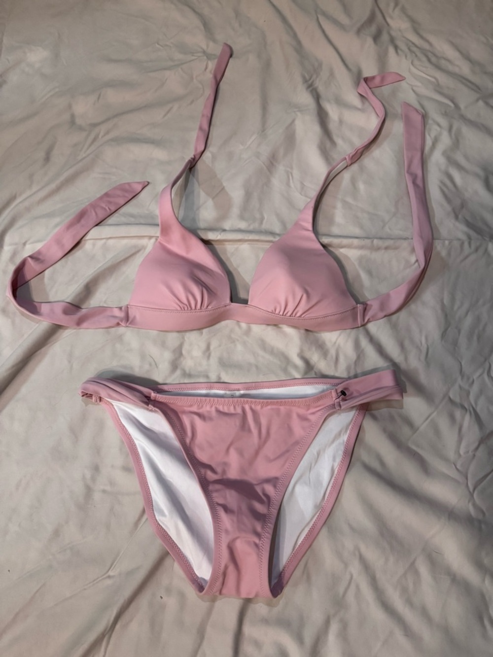 Victoria's Secret Light Pink Triangle Bikini Set (never worn)
